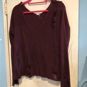 Distressed maroon sweater!